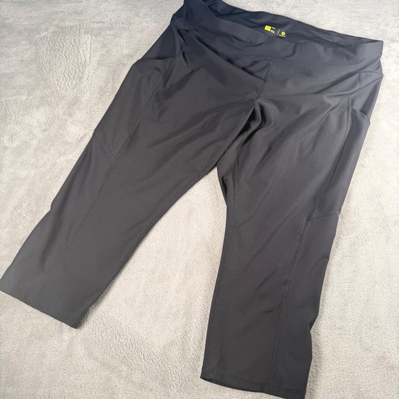 Zella Pants - Zella Womens Black High Waisted Cropped Leggings with Side Pockets‎ Size XL